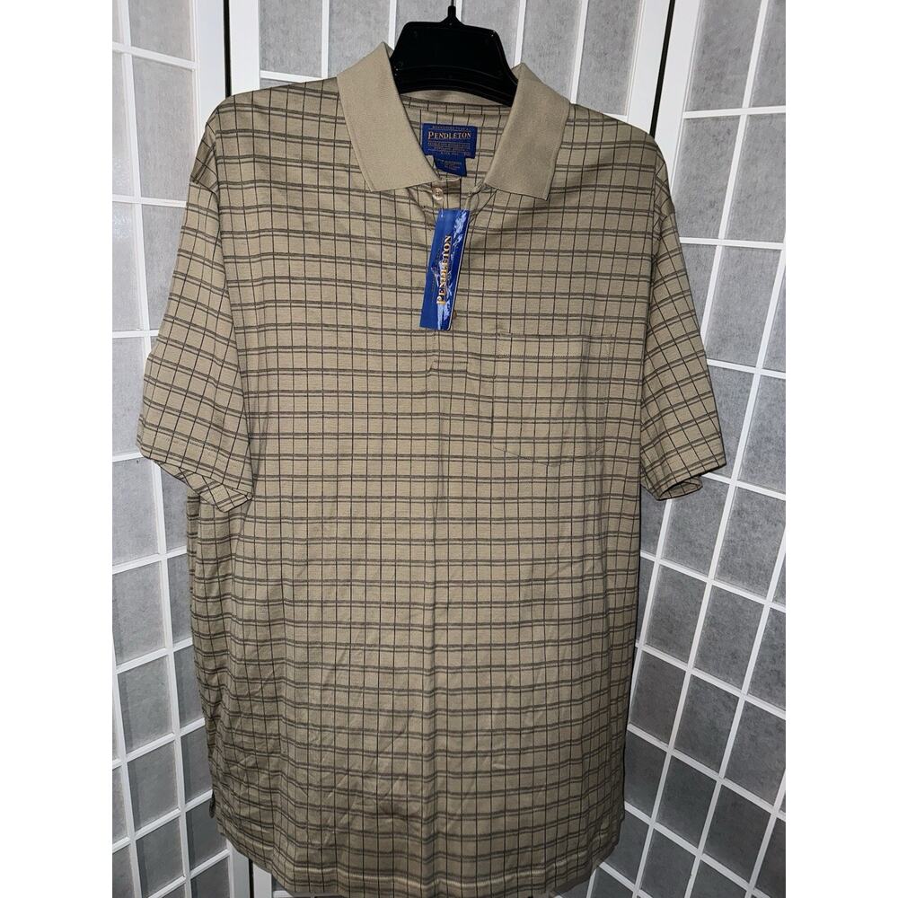 Pendleton Polo Shirt Mens XL Striped Casual Top Striped Short Sleeve Brand New